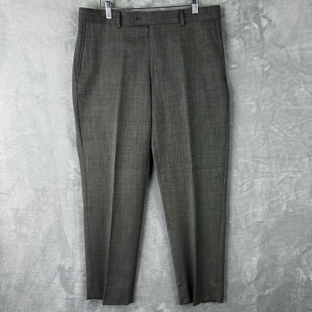 Santorelli Stuart dress pants Men's Mid Grey Wool Trousers Size 35 (35x29)